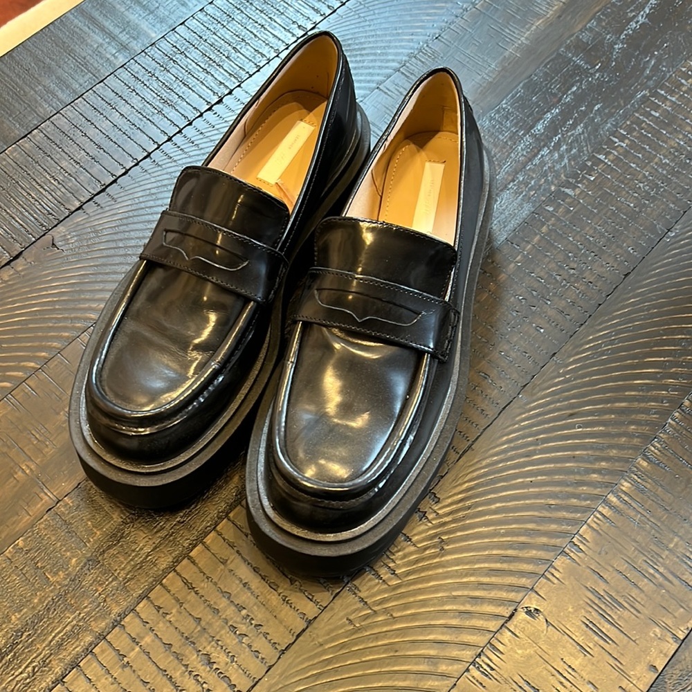 H&M Premium Leather Platform Loafers - size 10 never worn